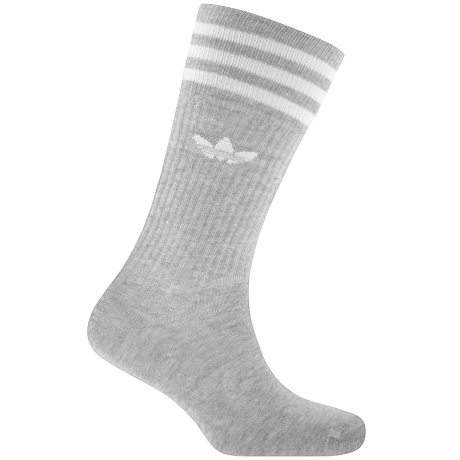 Alternative Image for Productadidas Originals Three Pack Solid Crew Socks White2