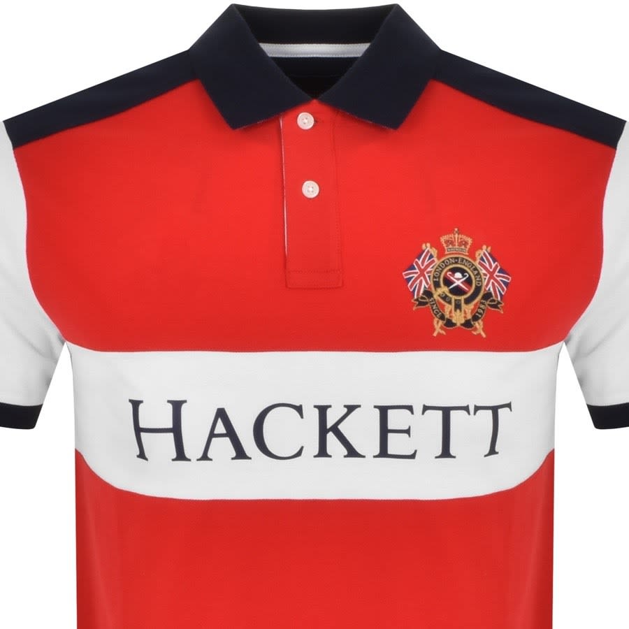 Alternative Image for ProductHackett Crest Panel Polo T Shirt Red2