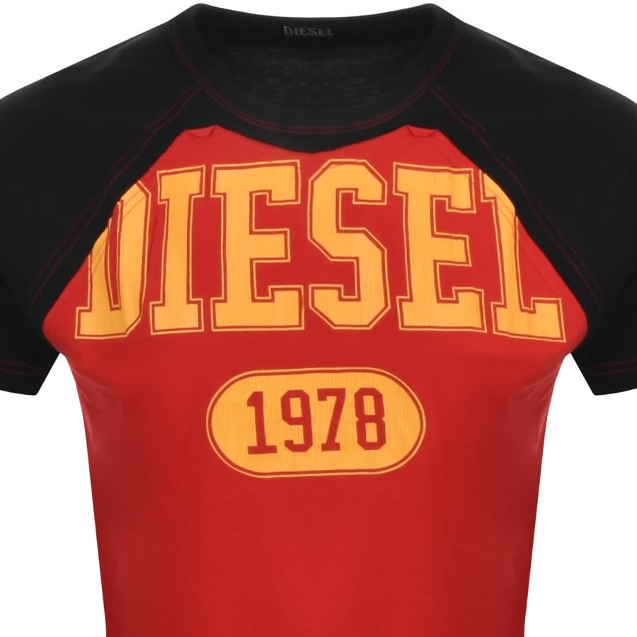 Alternative Image for ProductDiesel T Raglen Logo T Shirt Black2