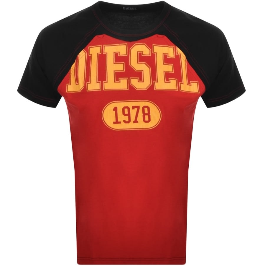 Alternative Image for ProductDiesel T Raglen Logo T Shirt Black1