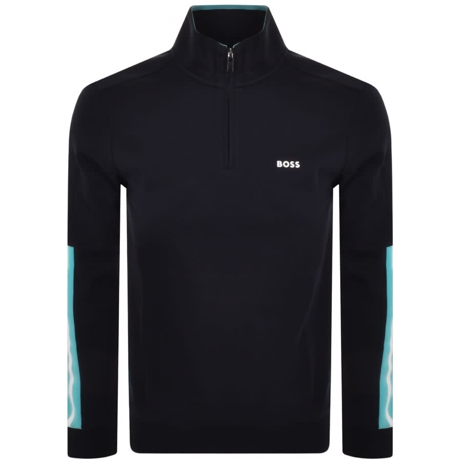 Alternative Image for ProductBOSS Sweat 1 Half Zip Sweatshirt Navy1