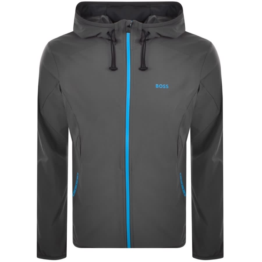 Alternative Image for ProductBOSS Performance Swoven Zip Hoodie Grey1