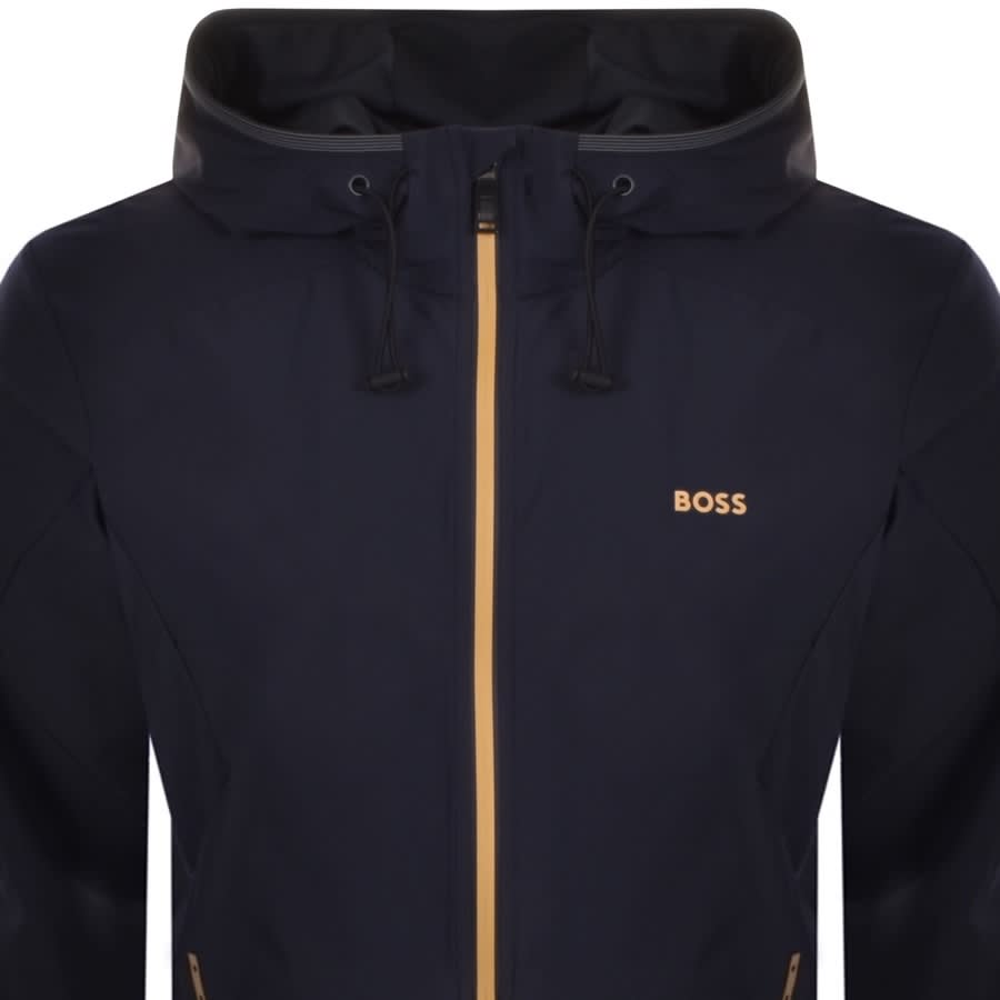 Alternative Image for ProductBOSS Performance Swoven Zip Hoodie Navy2