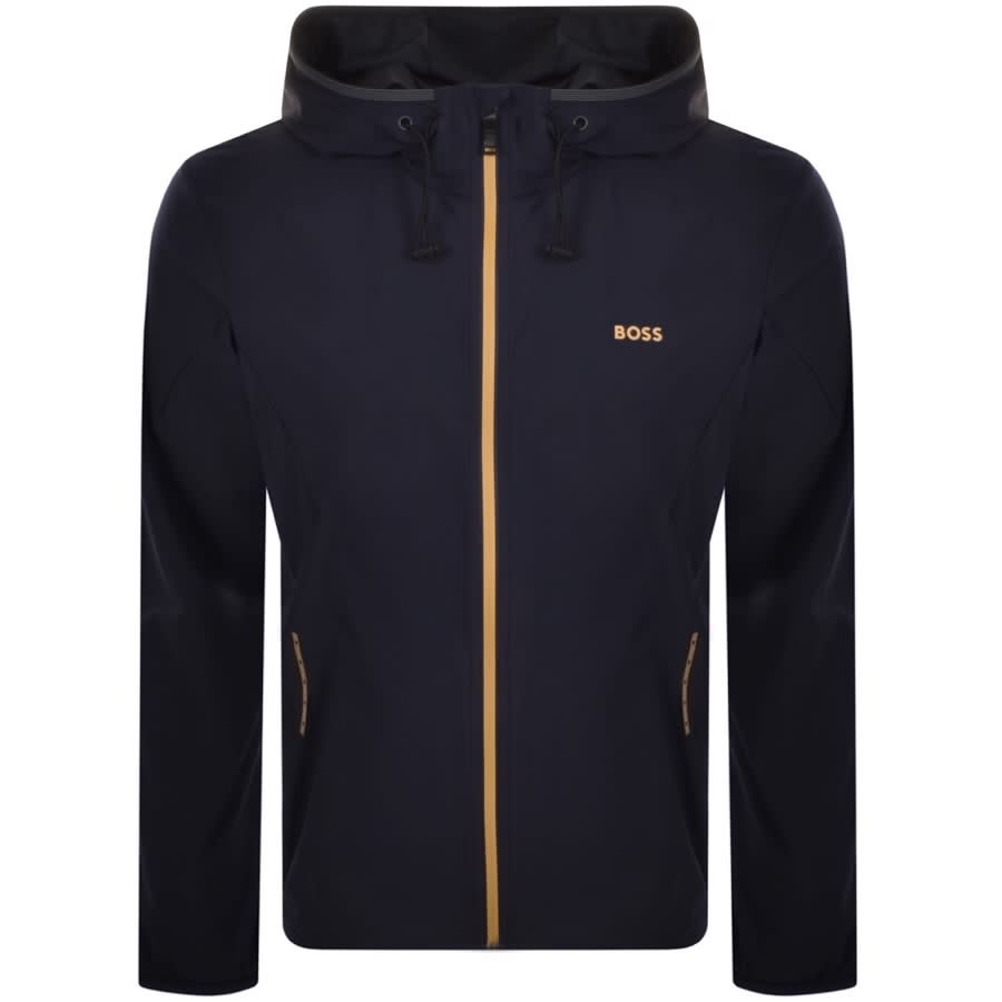 Alternative Image for ProductBOSS Performance Swoven Zip Hoodie Navy1