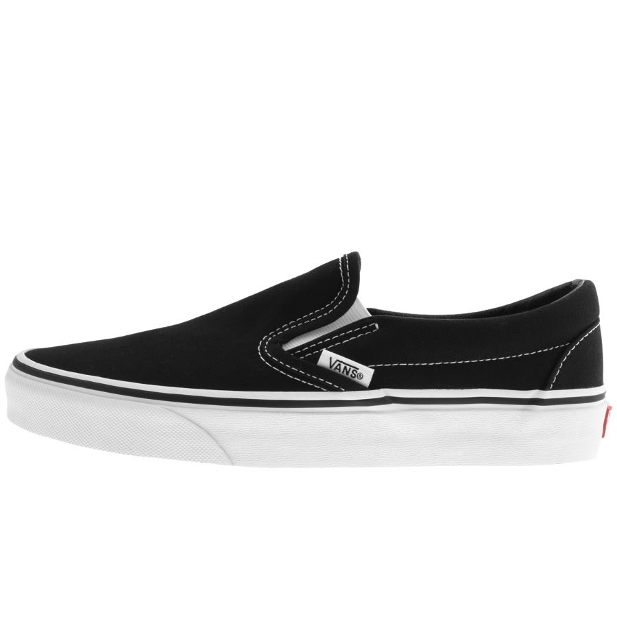 vans black slip on trainers