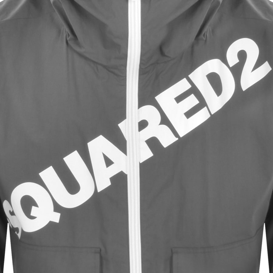 DSQUARED2 Logo Windbreaker Jacket Grey