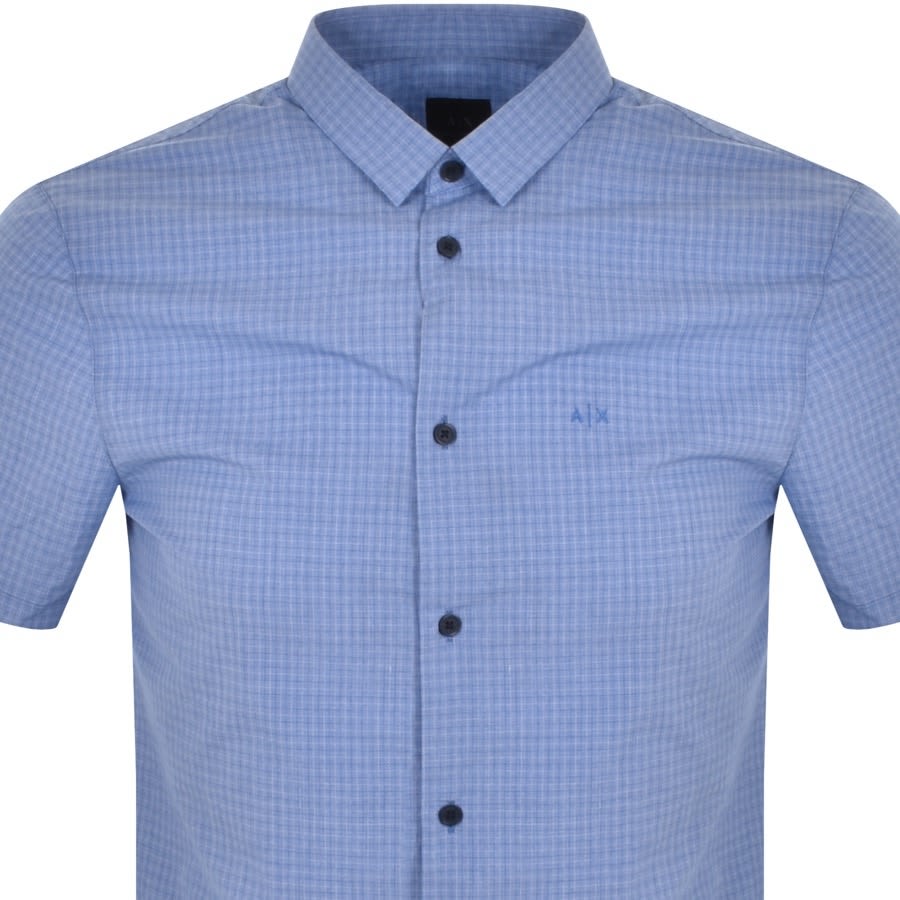 Alternative Image for ProductArmani Exchange Short Sleeve Logo Shirt Blue2