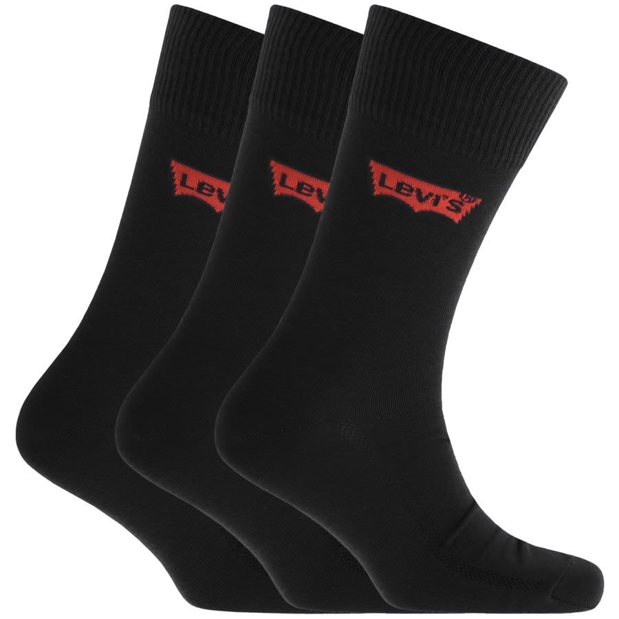 Levis 168SF Regular Cut 3 Pack Socks Black | Menswear United States