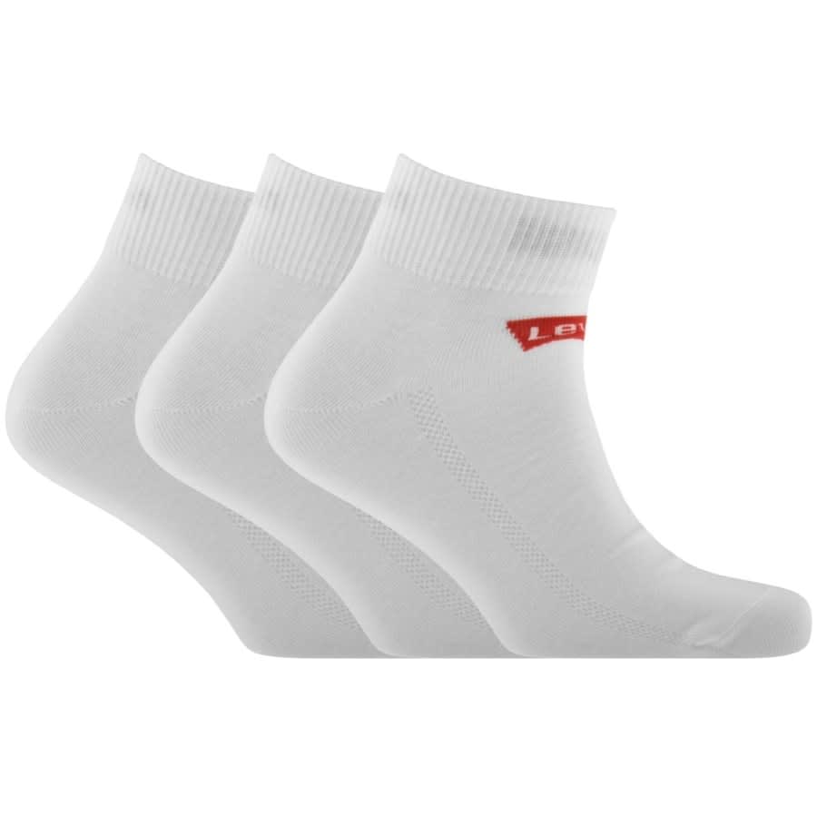 Levis Mid Cut 3 Pack Socks White | Mainline Menswear