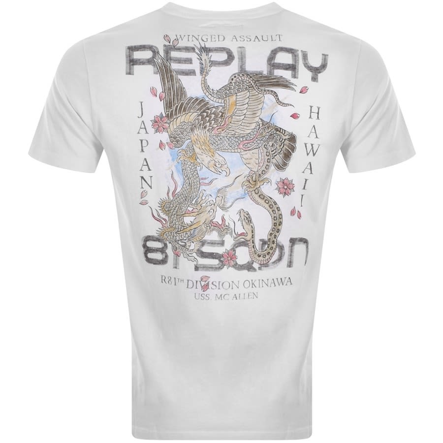 Alternative Image for ProductReplay Logo Crew Neck T Shirt White3