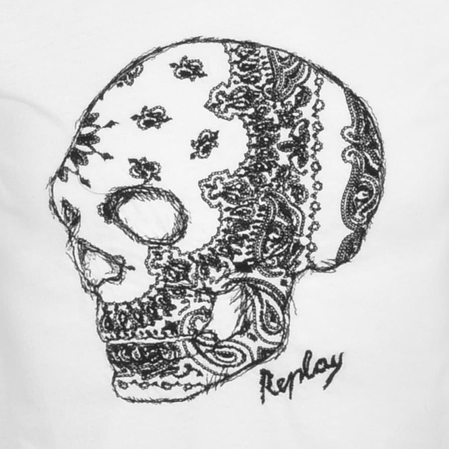Alternative Image for ProductReplay Logo Crew Neck T Shirt White3
