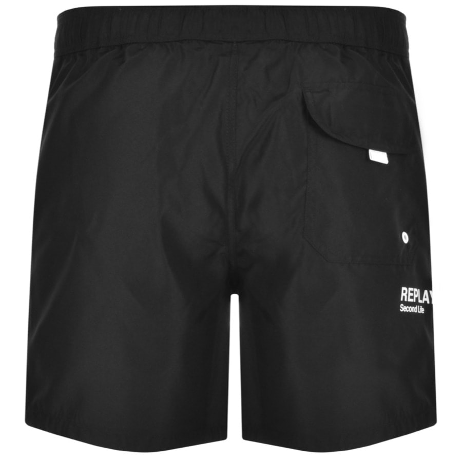 Alternative Image for ProductReplay Logo Swim Shorts Black2