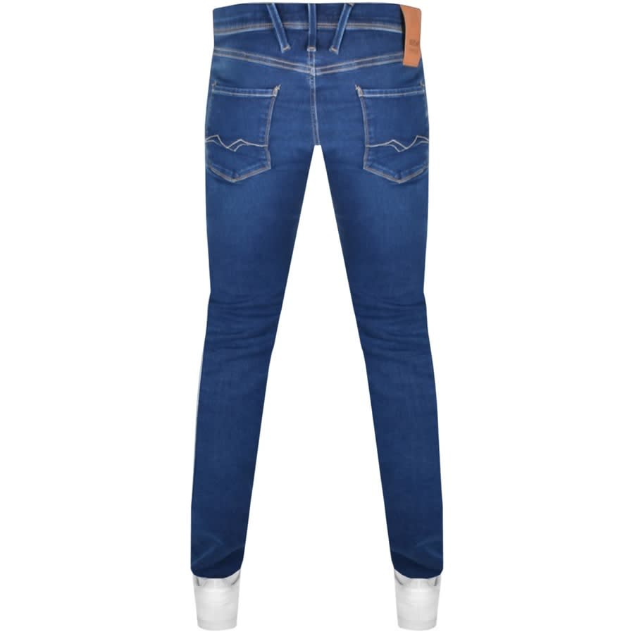Alternative Image for ProductReplay Anbass Hyperflex Mid Wash Jeans Blue2