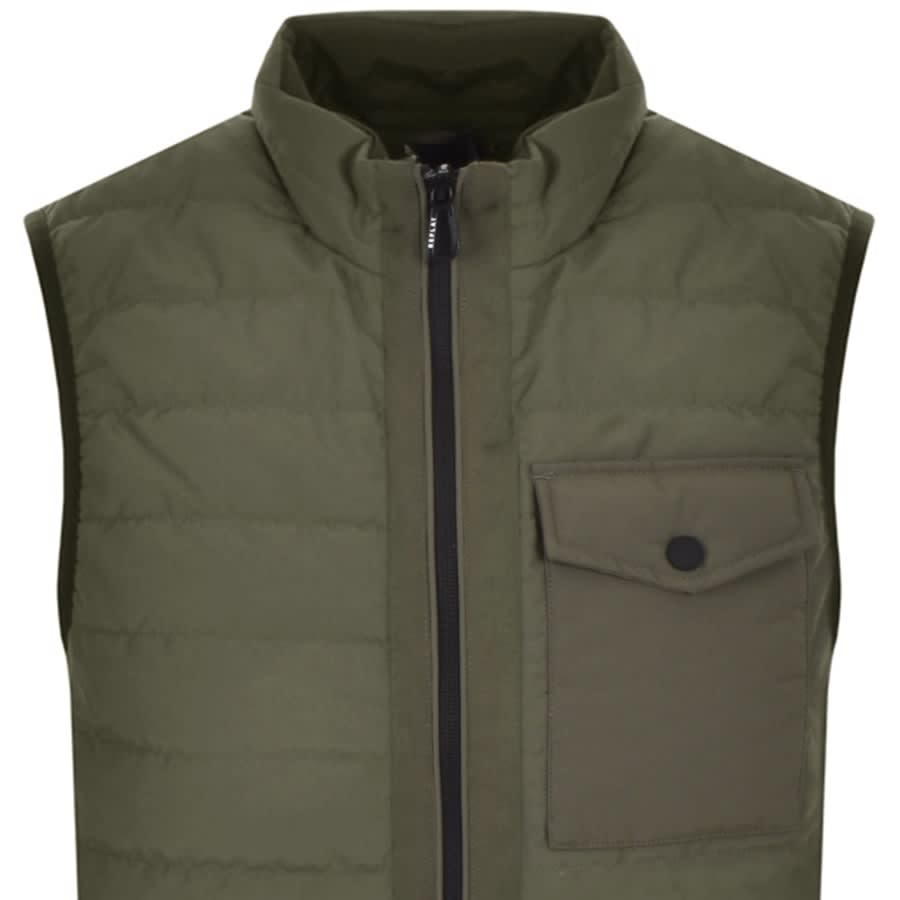 Alternative Image for ProductReplay Padded Gilet Khaki2