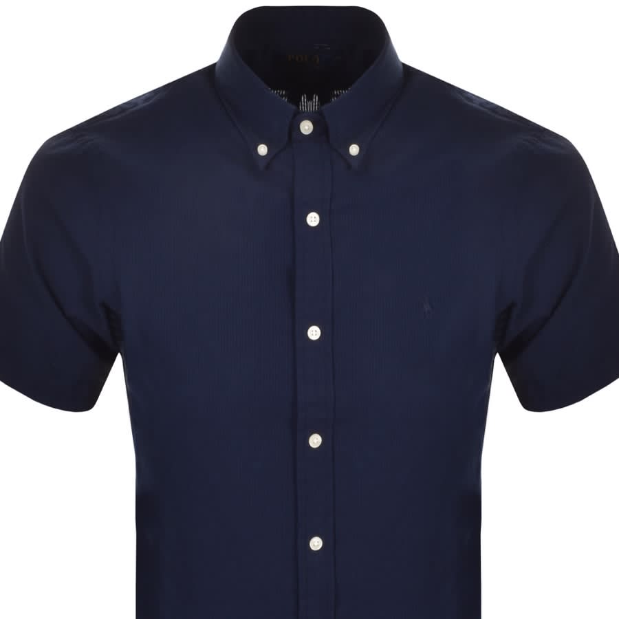 Alternative Image for ProductRalph Lauren Seersucker Short Sleeve Shirt Navy2