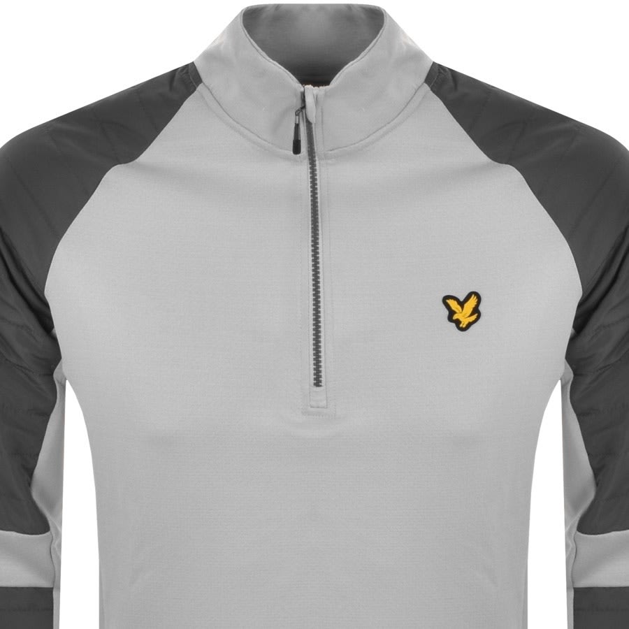 Alternative Image for ProductLyle And Scott Half Zip Long Sleeve T Shirt Grey2