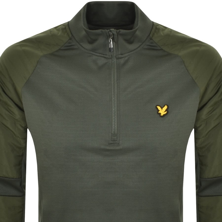 Alternative Image for ProductLyle And Scott Half Zip Long Sleeve T Shirt Green2