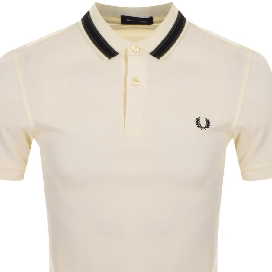 Alternative Image for ProductFred Perry Medal Stripe Polo T Shirt Cream2
