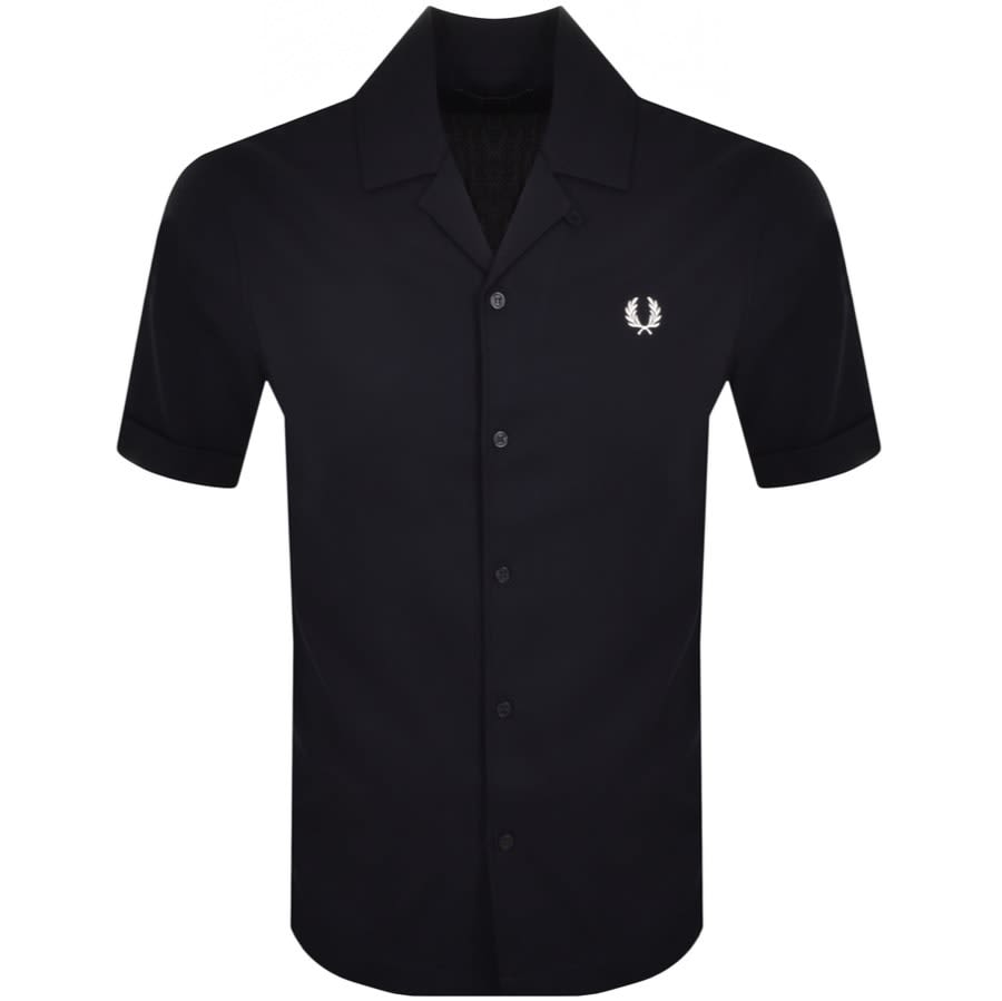 Fred Perry Pique Texture Shirt Navy | Mainline Menswear