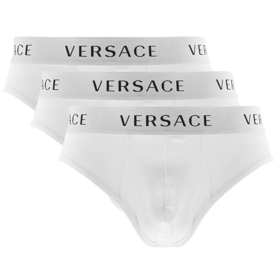 Versace Three Pack Briefs Underwear White | Mainline Menswear