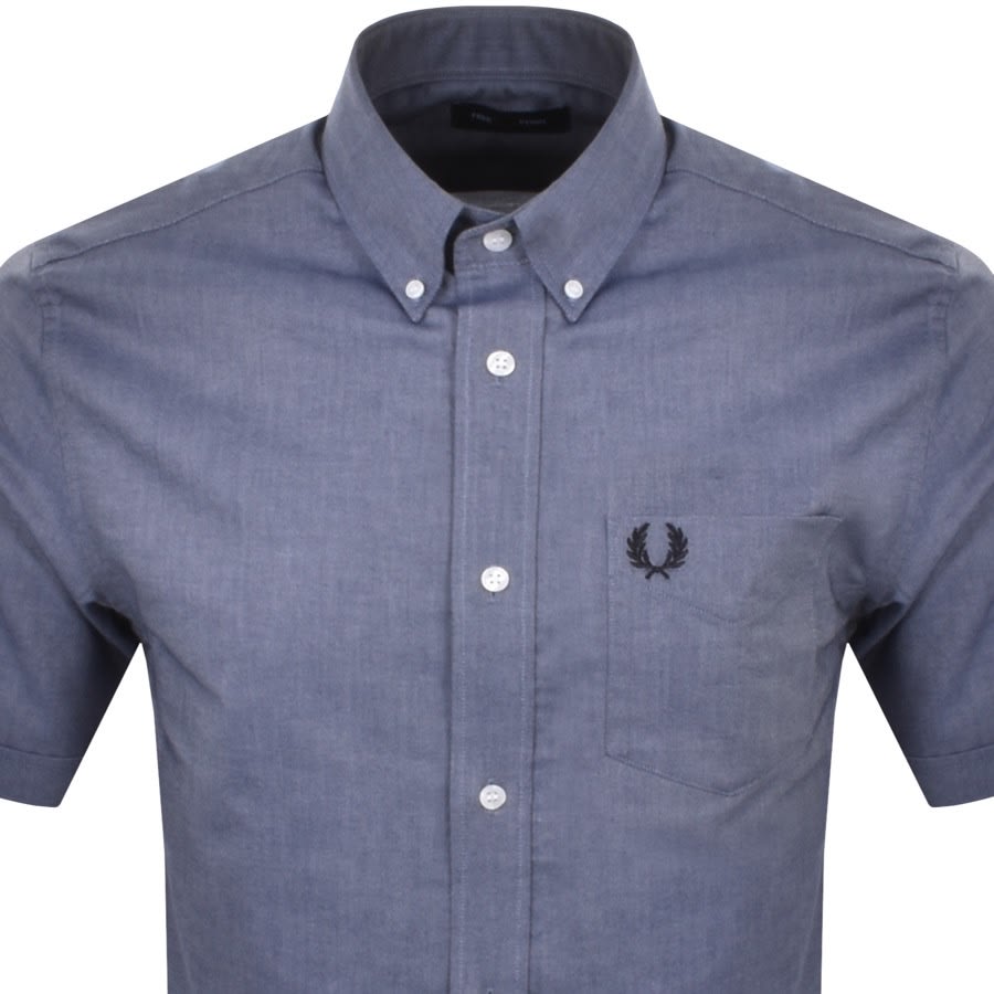 Alternative Image for ProductFred Perry Oxford Short Sleeve Shirt Navy2