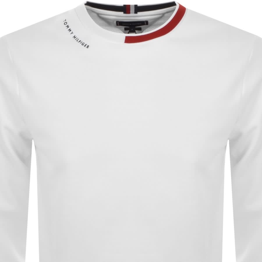 Alternative Image for ProductTommy Hilfiger Jaquard Collar Sweatshirt White2