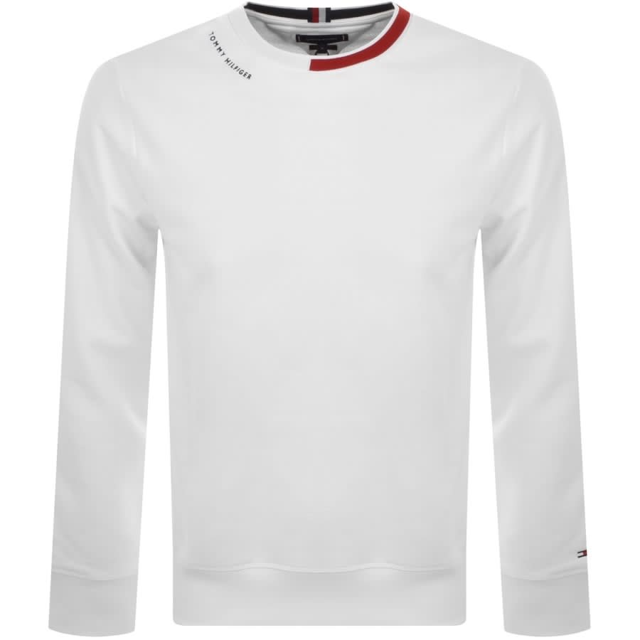 Alternative Image for ProductTommy Hilfiger Jaquard Collar Sweatshirt White1