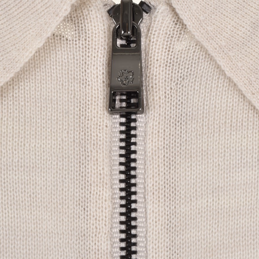 Alternative Image for ProductTed Baker Striped Knit Zip Polo T Shirt Grey3