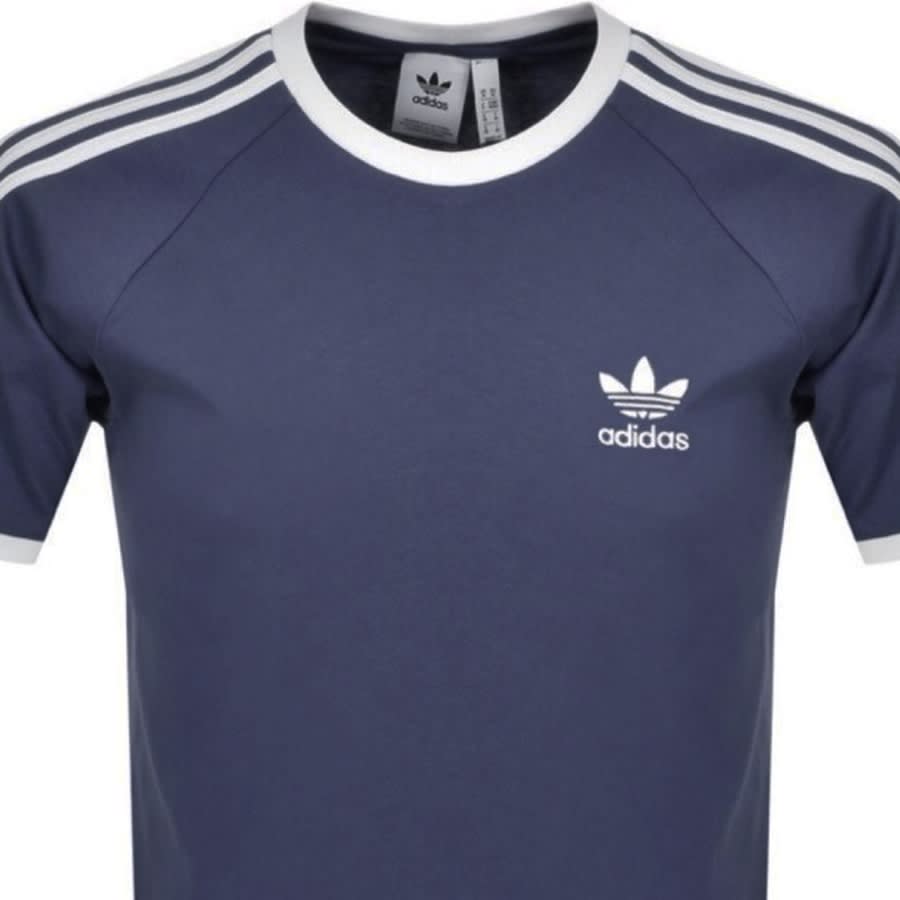 Alternative Image for ProductAdidas Originals 3 Stripe T Shirt Navy2