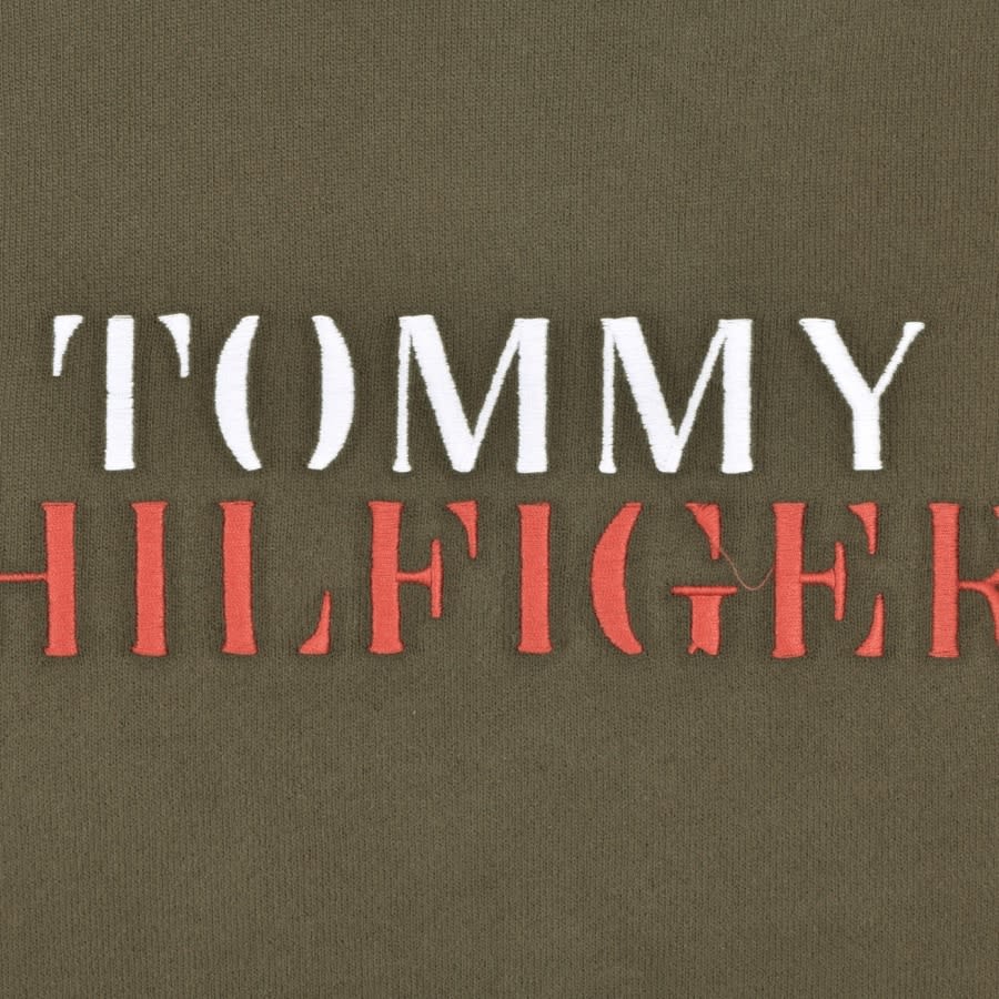 Alternative Image for ProductTommy Hilfiger Logo Crew Neck Sweatshirt Khaki3