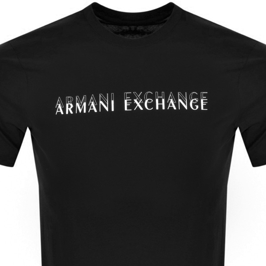 Alternative Image for ProductArmani Exchange Slim Crew Neck Logo T Shirt Black2