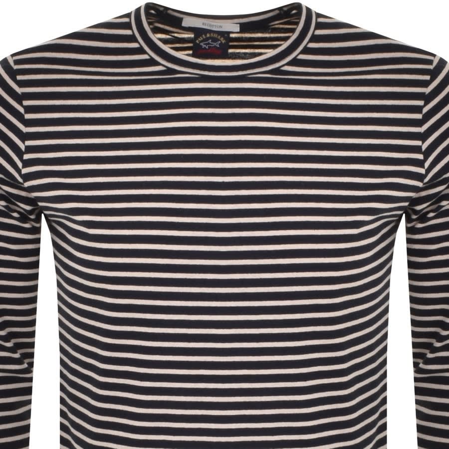 Alternative Image for ProductPaul And Shark Long Sleeve Stripe T Shirt Navy2