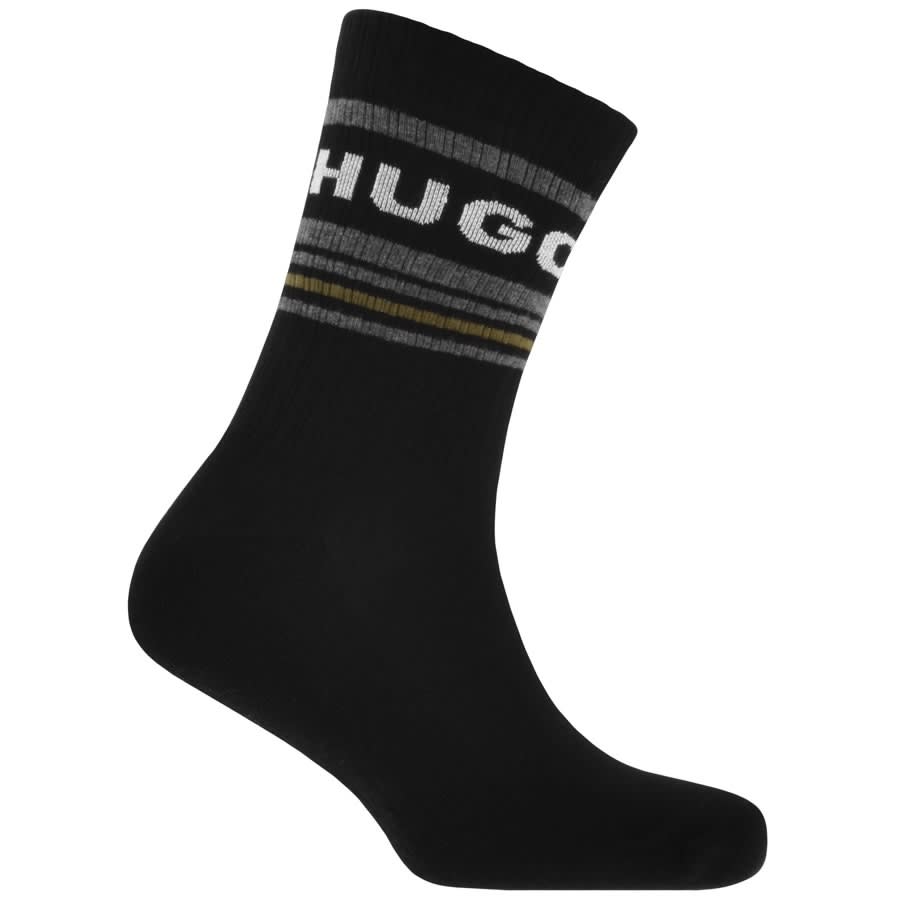 Alternative Image for ProductHUGO 2 Pack Logo Socks Black2