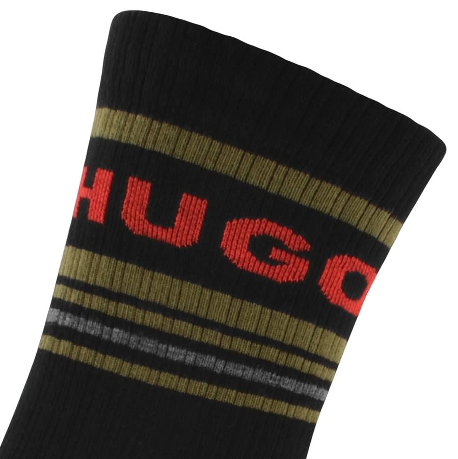 Alternative Image for ProductHUGO 2 Pack Logo Socks Black3