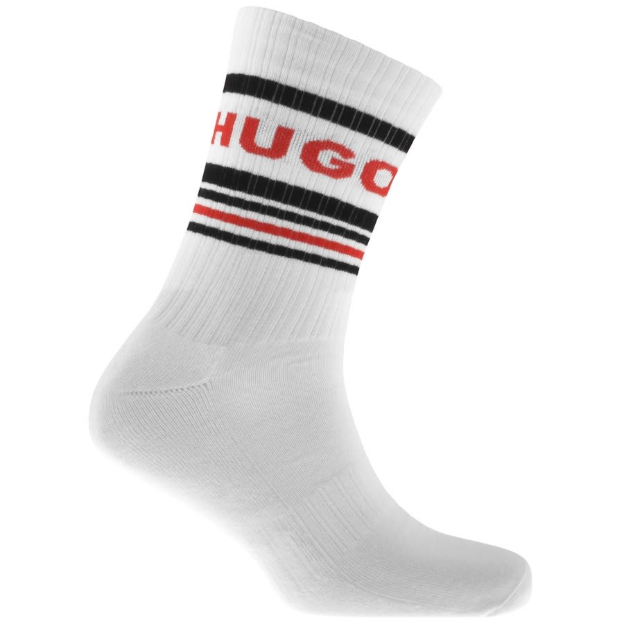 Alternative Image for ProductHUGO 2 Pack Logo Socks White2