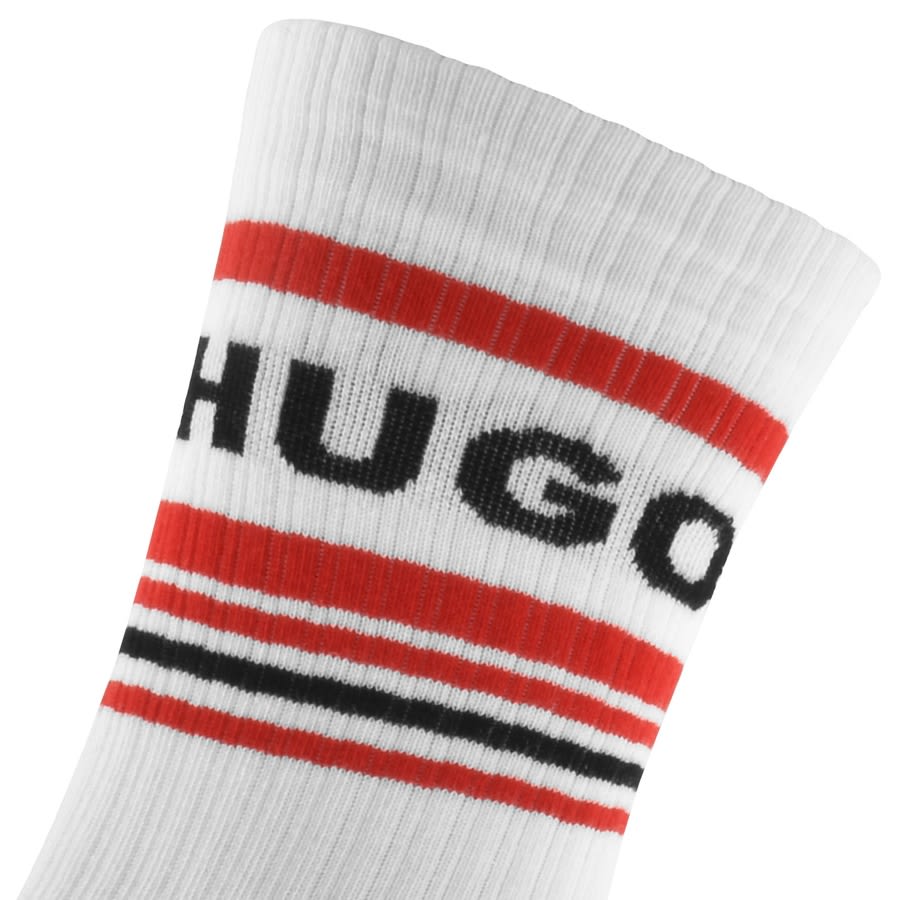 Alternative Image for ProductHUGO 2 Pack Logo Socks White3