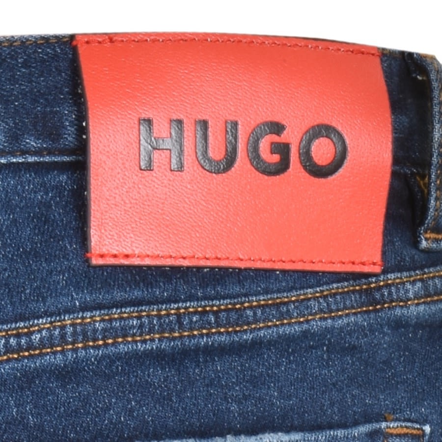 Alternative Image for ProductHUGO 634 Denim Logo Dark Wash Shorts Blue3