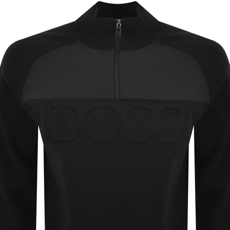 Alternative Image for ProductBOSS Half Zip Zine Knit Jumper Black2