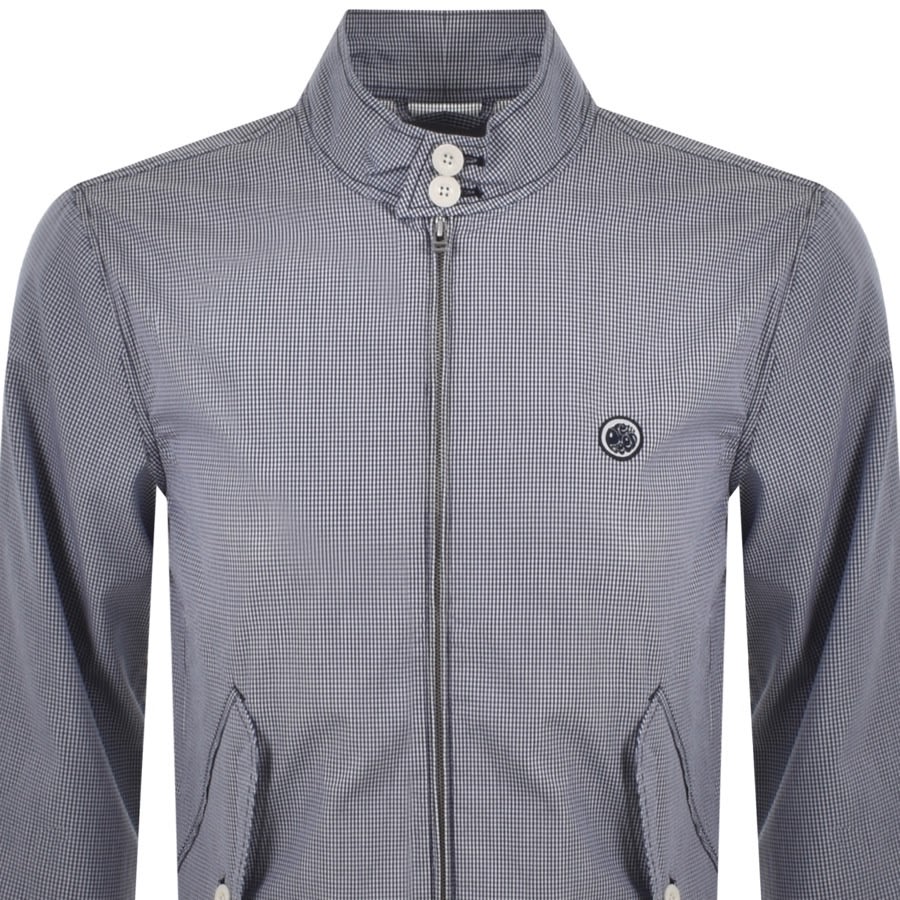 Alternative Image for ProductPretty Green Gingham Harrington Overshirt Navy2