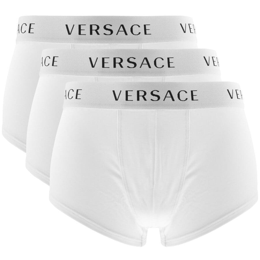 Versace Three Pack Trunks Underwear White | Mainline Menswear