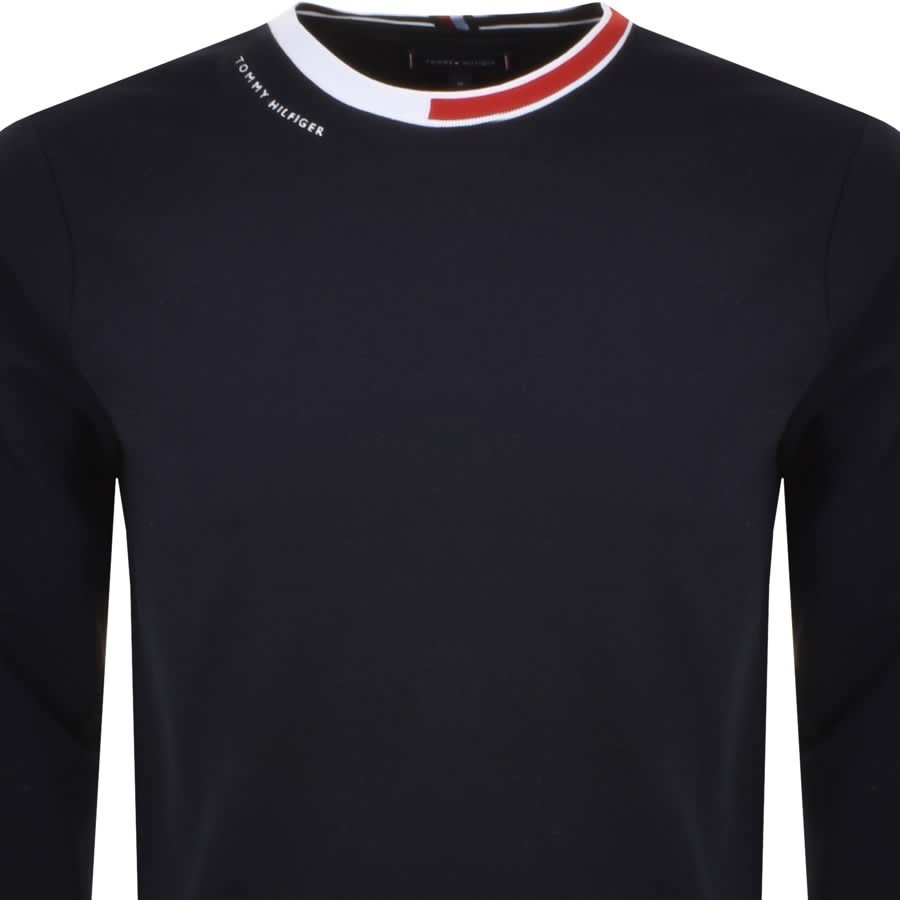 Alternative Image for ProductTommy Hilfiger Jaquard Collar Crew Sweatshirt Navy2