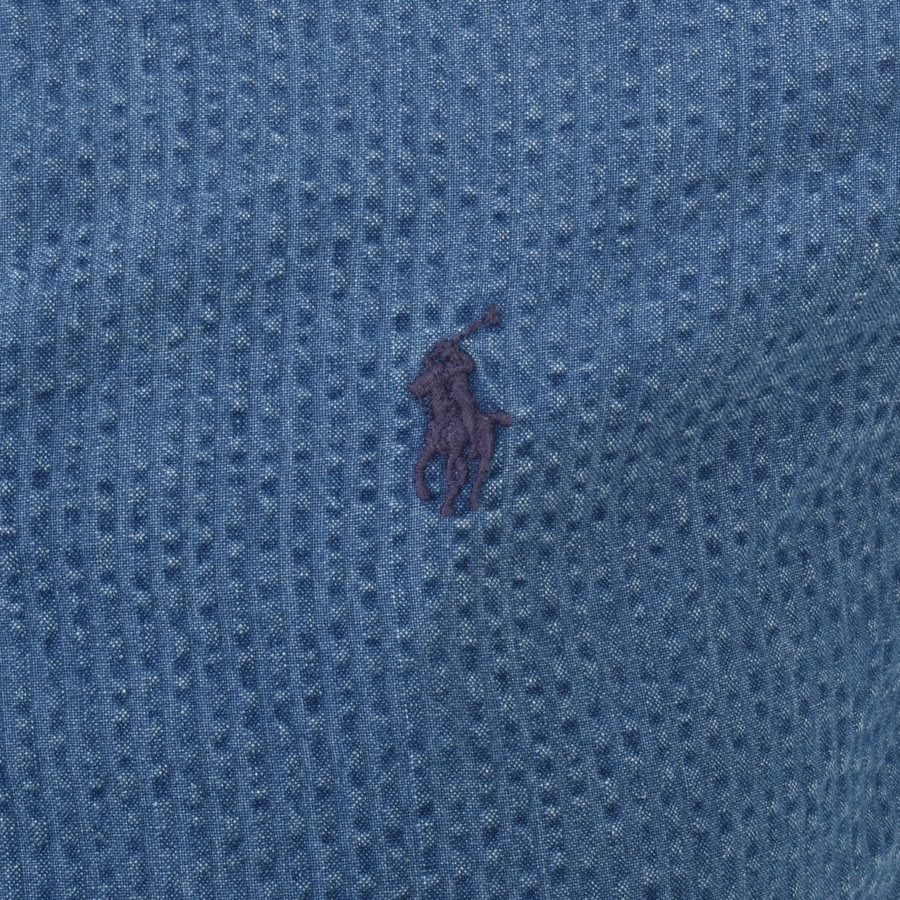 Alternative Image for ProductRalph Lauren Seersucker Short Sleeve Shirt Blue3