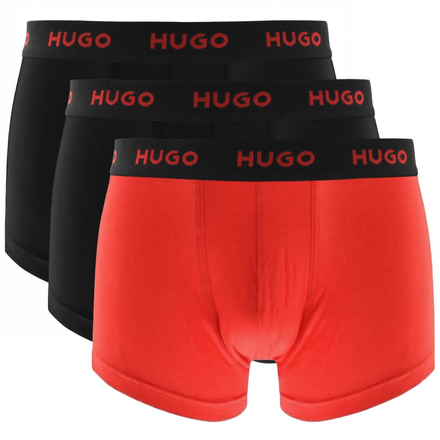 Alternative Image for ProductHUGO Triple Pack Boxer Trunks Black1