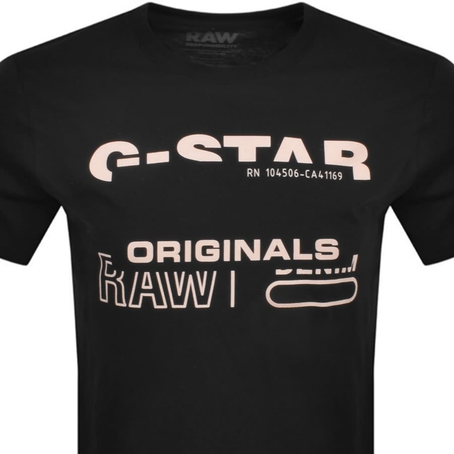 Alternative Image for ProductG Star Raw Logo T Shirt Black2