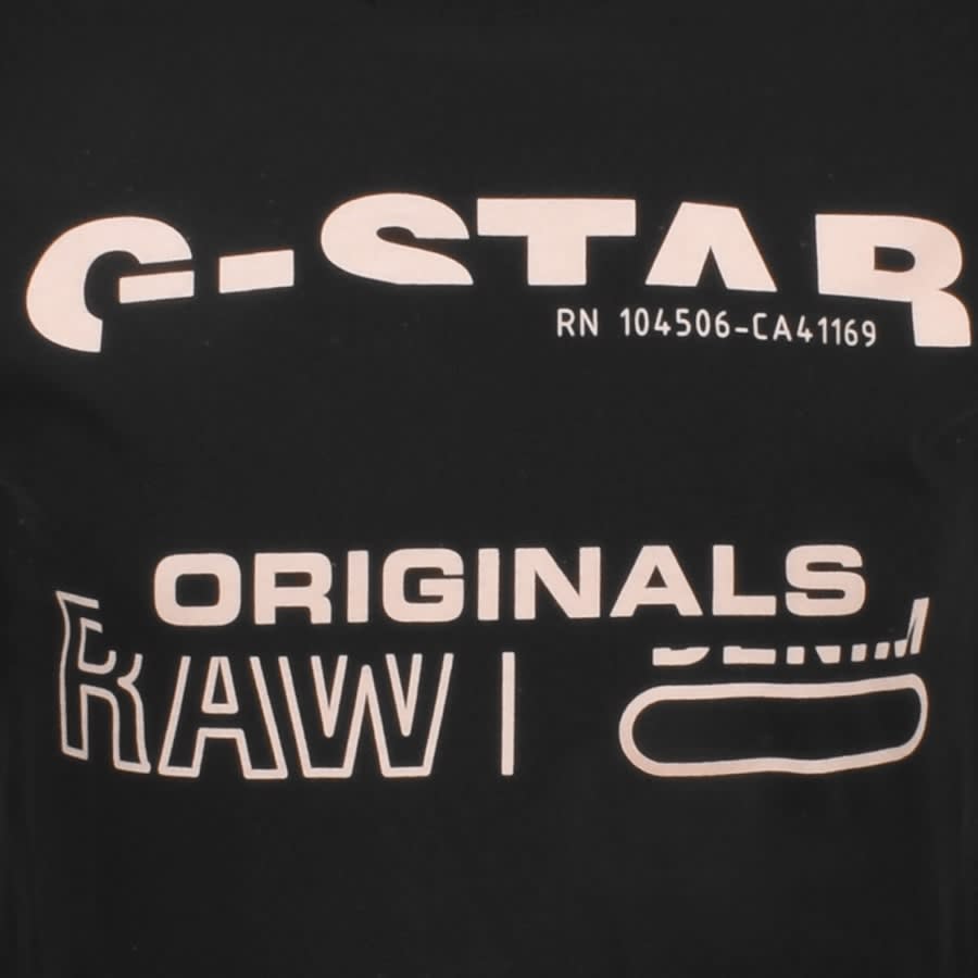 Alternative Image for ProductG Star Raw Logo T Shirt Black3