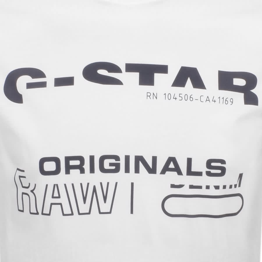 Alternative Image for ProductG Star Raw Logo T Shirt White3