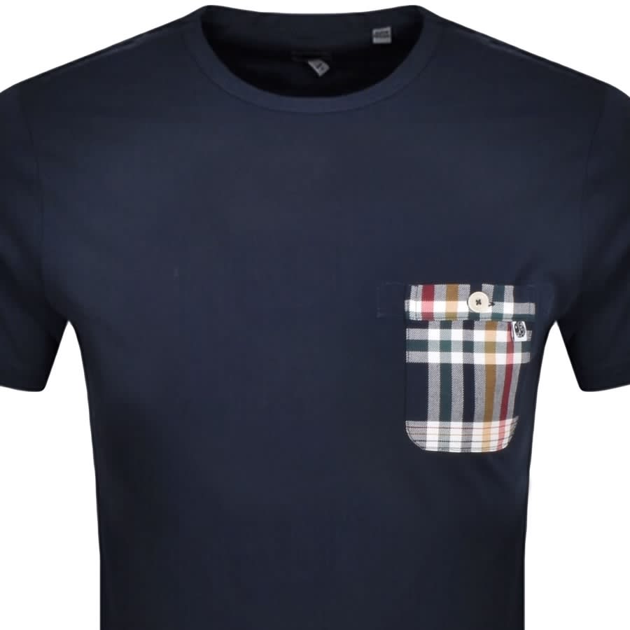 Alternative Image for ProductPretty Green Madras Pocket T Shirt Navy2