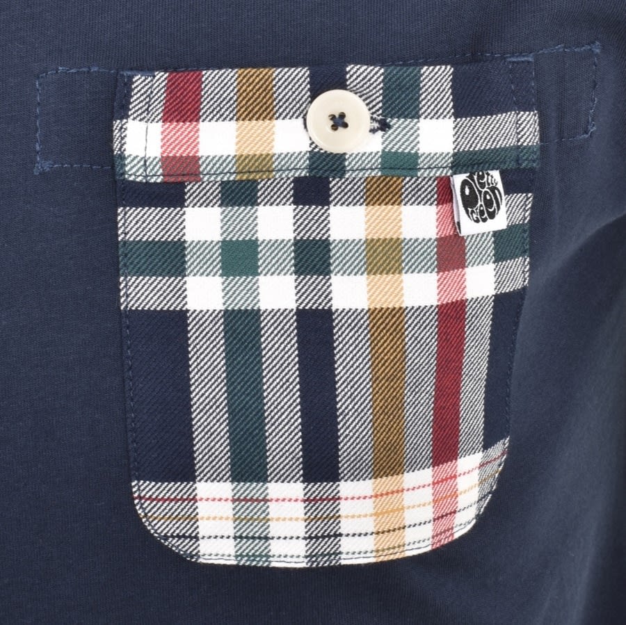 Alternative Image for ProductPretty Green Madras Pocket T Shirt Navy3