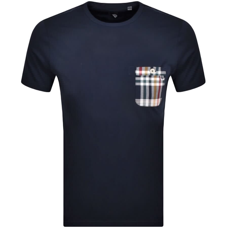 Alternative Image for ProductPretty Green Madras Pocket T Shirt Navy1