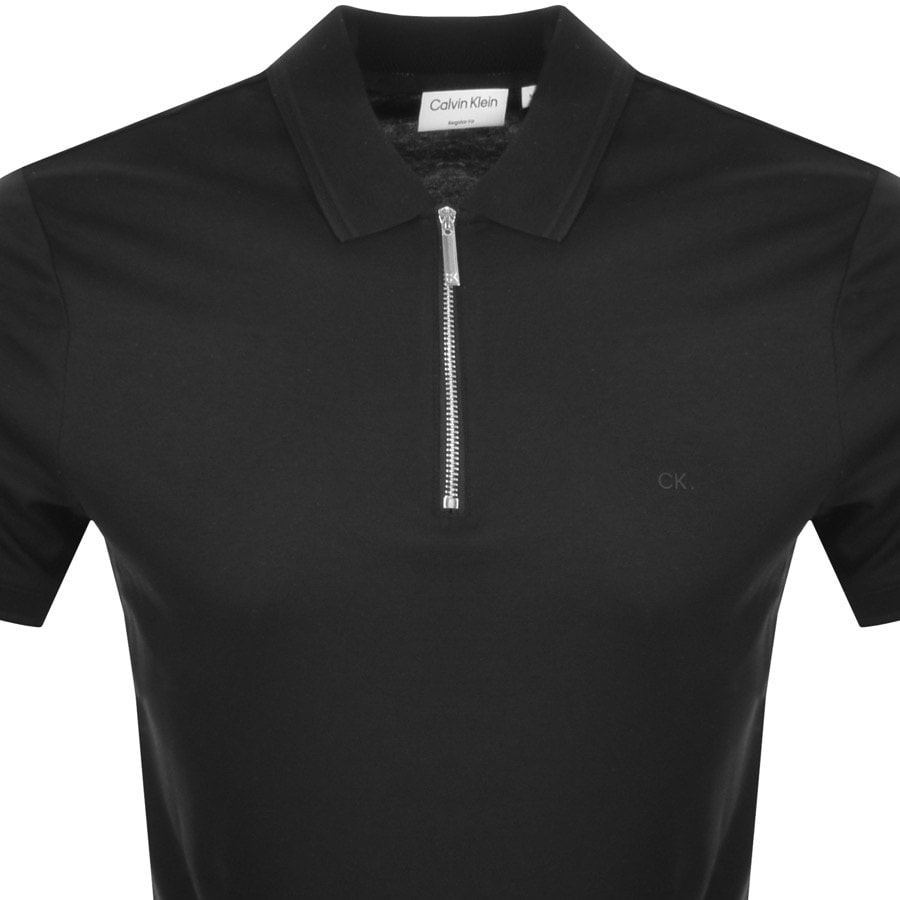 Alternative Image for ProductCalvin Klein Liquid Touch Zip Polo T Shirt Black2